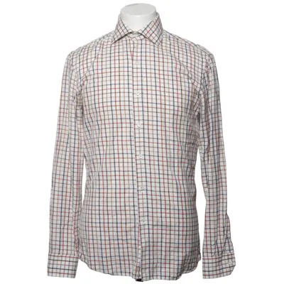 Shirt (White, Blue, Brown) from Oscar Jacobson Cotton