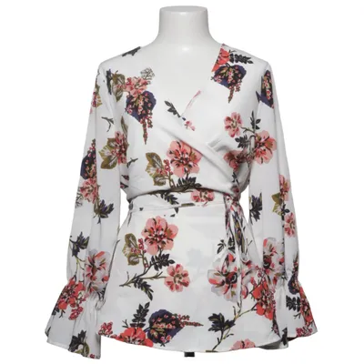 Slå-om bluse (Hvid, Flerfarvet) fra Lovedrobe Polyester