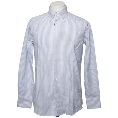 Shirt (Blue, White) from Mazzarelli Cotton