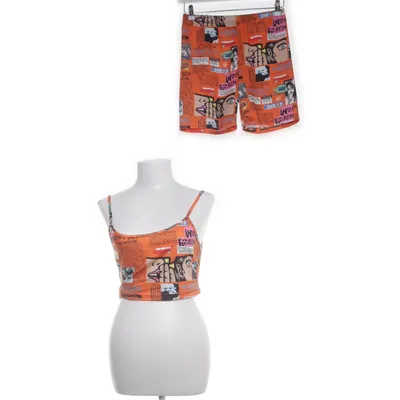Set (Oranje, Meerkleurig) van Shein Linnen, Elastaan, Polyester