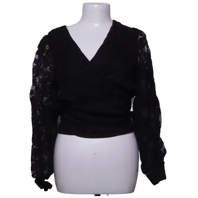 Wikkelblouse (Zwart) van Moves Katoen, Polyester