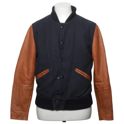 Veste universitaire (Bleu, Marron) de GANT Rugger Cuir, Polyester, Laine
