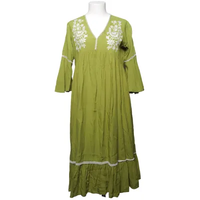 Långklänning (Grön, Vit) från Natura Viskos