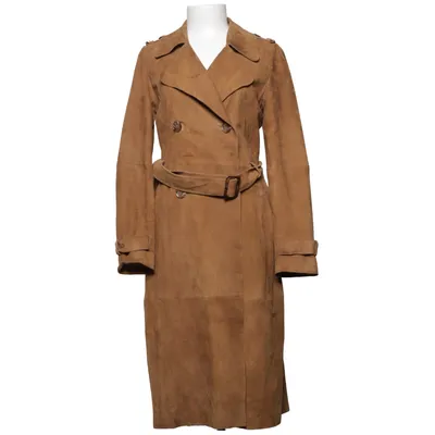 Läderkappa (Brun) från Hallhuber Skinn, Polyester, Viskos