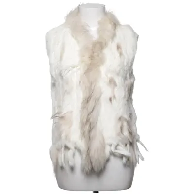 Fur vest (White, Gray) from Hollies Leather, Rabbit fur