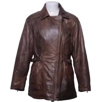 Leren jack (Bruin) van Petroff Katoen, Bont, Leer, Polyester