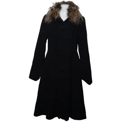 Manteau (Noir) de Erich Fend Cachemire, Polyamide, Laine