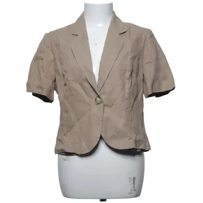 Blazer (Beige) van Eurofashion Acetaat, Linnen