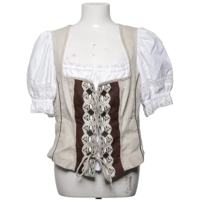 Dirndl blouse (Beige, Bruin, Wit) van Alphorn Katoen, Linnen, Polyester