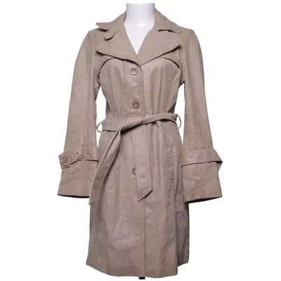 Læderfrakke (Beige) fra Lindex Læder, Polyester