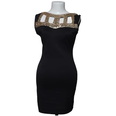 Cocktail dress (Black, Gold) from Young Blood Elastane, Polyester