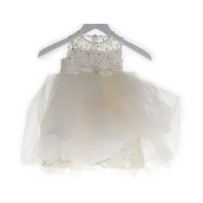 Bloemenmeisjes jurk (Wit, Beige) Polyester