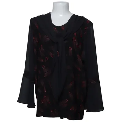 Blouse (Black, Red) from M & W Polyester, Viscose