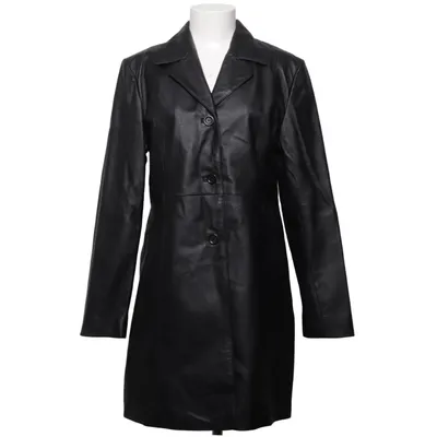 Leren jas (Zwart) van Montgomery Leer, Polyester