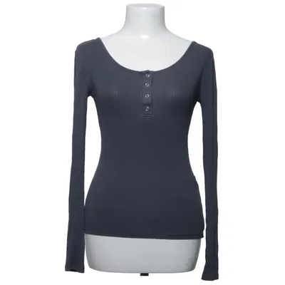 Henley T-shirt (Grå) fra Pieces Elastan, Økologisk bomuld