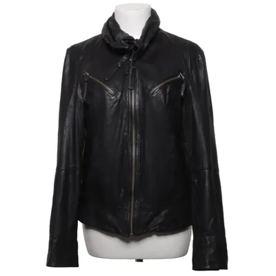 Leren jack (Zwart) van Provider Leer, Polyester
