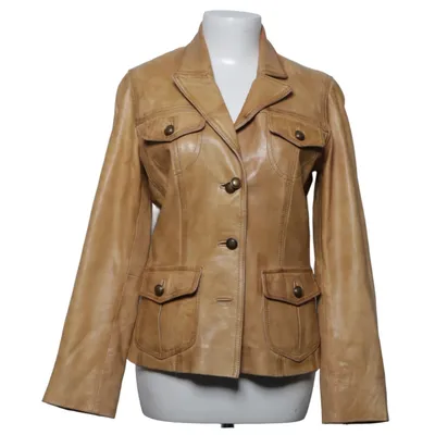 Läderkavaj (Beige) från Saki Collection
