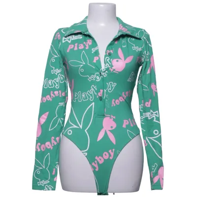 Body (Vert, Rose, Blanc) de Playboy x Missguided Coton, Élasthane