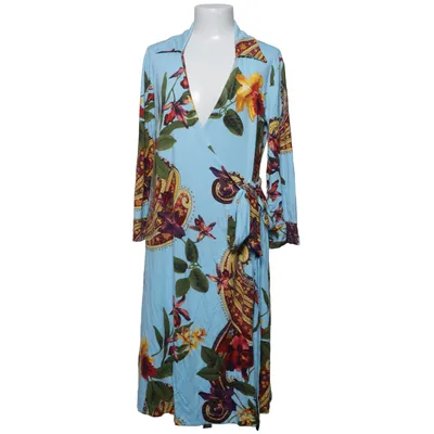 Wikkeljurk (Blauw, Meerkleurig) van Vera Velour Elastaan, Viscose