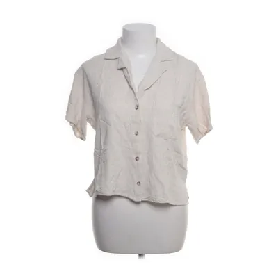 Short sleeve shirt (Beige) from Stradivarius Viscose, Linen