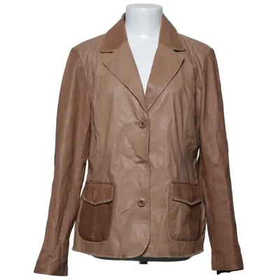 Leather blazer (Brown) from Auluna Leather Company Leather, Polyester