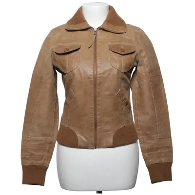 Läderjacka (Brun) från Gipsy Bomull, Skinn, Polyester