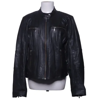 Leather jacket (Black) from Saki Collection Leather, Polyester