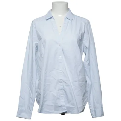 Shirt (Blue, White) from H&M Cotton, Elastane, Polyester