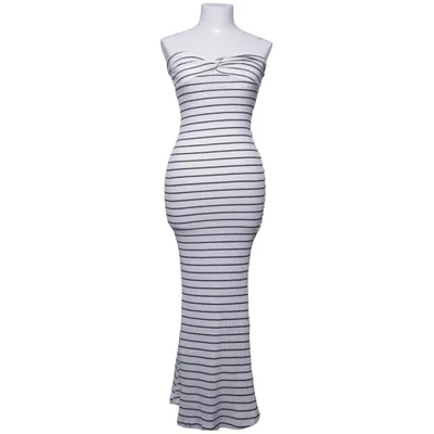 Maxi jurk (Wit, Zwart) van NA-KD Katoen, Elastaan, Polyester