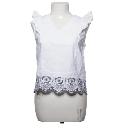 Top (White, Blue) from Mango Casual Cotton, Polyester