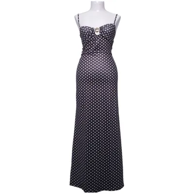 Maxikleid (Schwarz, Weiß) Elasthan, Polyester