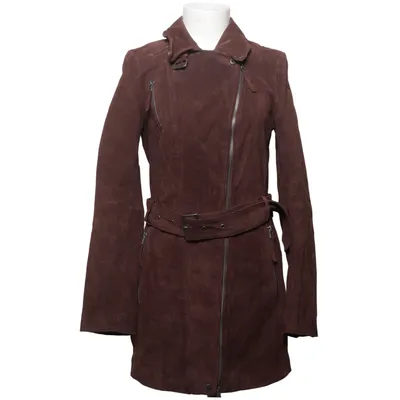 Leren jas (Bruin) van Freaky Nation Katoen, Leer, Polyester