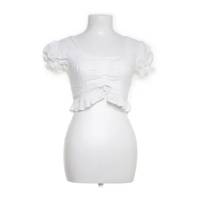 Crop top (Vit) från Romwe Bomull, Polyester