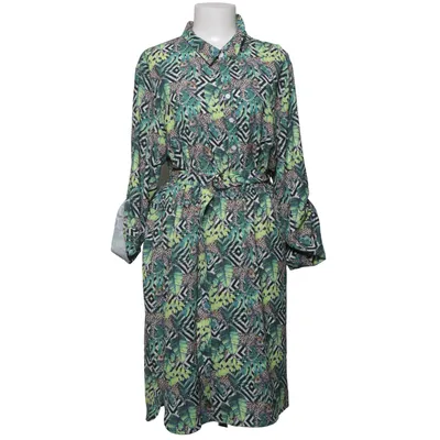 Robe chemise (Vert, Multicolore) de Smashed Lemon Polyester