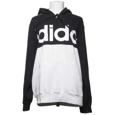 Huvtröja (Svart, Vit) från Adidas Bomull, Återvunnen polyester