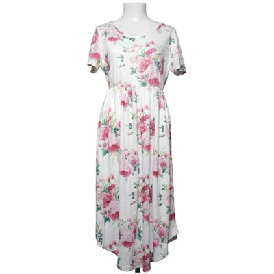 Maxi dress (White, Multicolored) from PatPat Elastane, Polyester