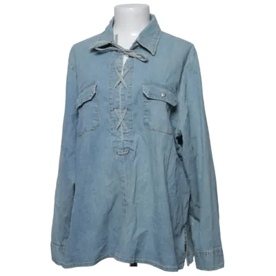 Denim blouse (Blauw) van Casual Woman Katoen, Elastaan