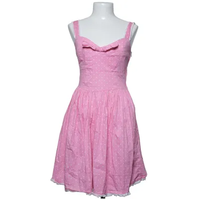 Kjole (Pink, Hvid) fra Hell Bunny Bomuld, Elastan