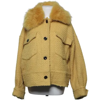 Jacke (Gelb) von Meotine Acryl, Fuchspelz, Polyester, Viskose, Wolle