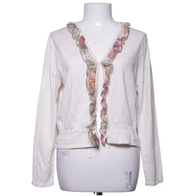 Cardigan (White, Multicolored) from Oky Coky Linen, Polyester, Viscose