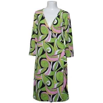 Wickelkleid (Grün, Pink, Mehrfarbig) von Vera Velour Elasthan, Viskose