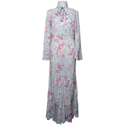 Robe longue (Blanc, Multicolore) de Rixo Polyester, Soie, Viscose