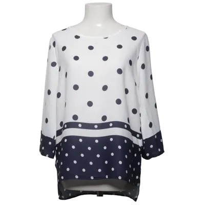 Blouse (White, Blue) from William de Faye Polyester, Silk