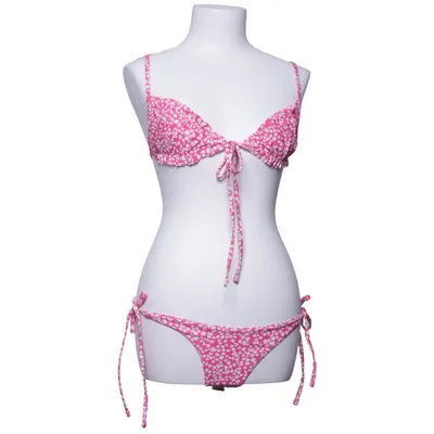 Bikini (Pink, Hvid) fra Zaful Elastan, Polyester