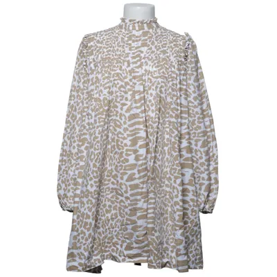 Dress (Beige, White) from Ganni Cotton