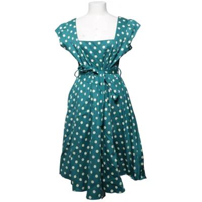 Klänning (Grön, Vit) från Lady Vintage Bomull, Elastan