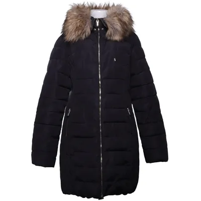 Winterjas (Zwart) van Roco Baroco Katoen, Imitatiebont, Polyester
