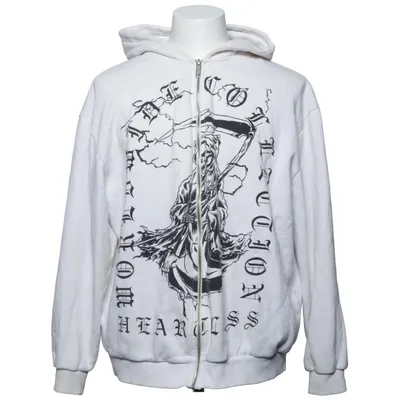 Hoodie (White, Black) from Boohoo Man