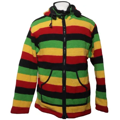 Veste (Rouge, Vert, Jaune, Noir, Multicolore) Laine