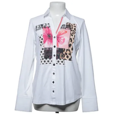 Bluse (Weiß, Mehrfarbig) von Just White Baumwolle, Elasthan, Polyester